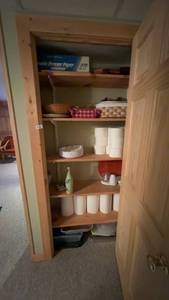 lot 136 image: Lot of Kitchen Storage Items Including Freezer Paper, Bowls, and Paper Towels