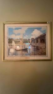 lot 146 image: Framed Artwork - The Bridge at Argenteuil by Claude Monet