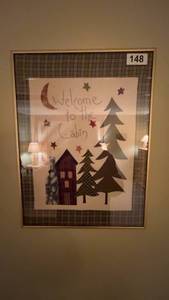 lot 148 image: Framed Welcome to the Cabin Wall Art