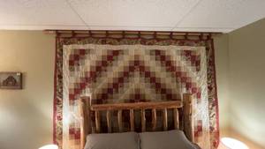 lot 156 image: Beautiful Quilted Bedspread with Lodge-Style Design