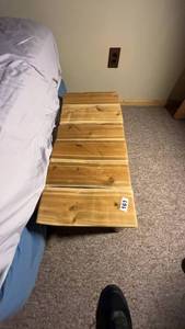 lot 161 image: Rustic Log Side Table with Unique Design