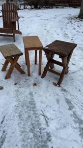 lot 177 image: Set of 3 Wooden Outdoor Side Tables