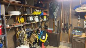 lot 197 image: Complete Fishing Gear Set with Rods, Reels, and Tackle Boxes