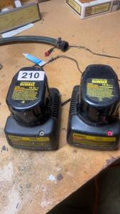lot 210 image: Pair of DEWALT 14.4V Battery Packs - Extended Run Time