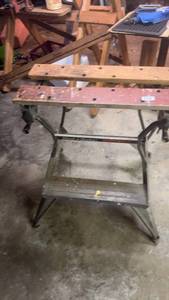 lot 238 image: Black & Decker Workmate Portable Workbench with Wooden Planks