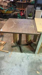 lot 248 image: Rustic Wooden Table with Log Accents