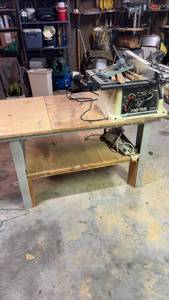 lot 251 image: Pro-Tech Table Saw with Workbench