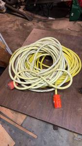 lot 255 image: Heavy-Duty Yellow Extension Cord with Safety Connectors