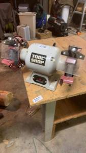 lot 256 image: Used 6 Bench Grinder from Tool Shop with Safety Shields