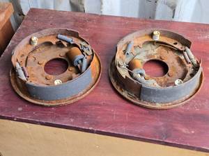 lot 44 image: Set of 2 Used Dexter Brake Drums Marked Right73 and Left73