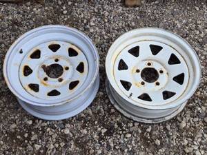 lot 56 image: Set of 2 Used 15 Steel Wheels