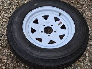 lot 61 image: New 15-Inch Trailer Tire & Rim - ST20575D15