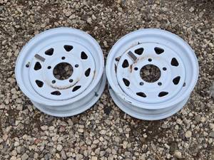 lot 76 image: Lot of 2 -  12, 5 Lug Trailer Rims