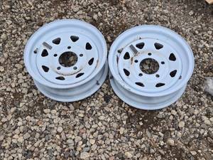 lot 77 image: Lot of 2 -  12, 5 Lug Trailer Rims