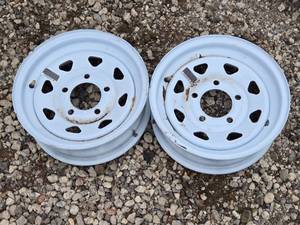 lot 78 image: Lot of 2 -  12, 5 Lug Trailer Rims