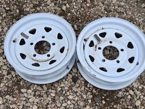 lot 79 image: Lot of 2 -  12, 5 Lug Trailer Rims