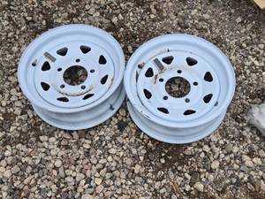 lot 80 image: Lot of 2 -  12, 5 Lug Trailer Rims