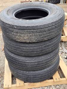 lot 83 image: Set of 4 Like New 14 Ply ST23580R16 Radial Tires