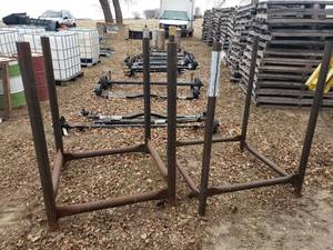 lot 121 image: Set of 2 Heavy Duty Steel Pipe Frames for Equipment or Shelving - Formerly Used to Stack Axles