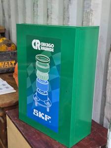 lot 158 image: New Chicago Rawhide SKF Bearings Metal Tool or Parts Cabinet with Multiple Shelves