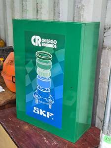 lot 159 image: New Chicago Rawhide SKF Bearings Metal Tool or Parts Cabinet with Multiple Shelves