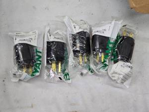lot 173 image: Lot of 5 New Bryant 5266B Plugs with Grounding