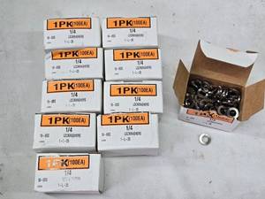 lot 183 image: Lot of 14 Stainless Steel Lock Washers - Set of 10 Packs of 100