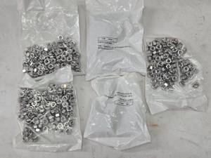 lot 192 image: 5 Packages of Stainless Steel Hex Nuts, 14-20