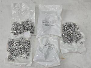 lot 195 image: 5 Packages of Stainless Steel Hex Nuts, 14-20
