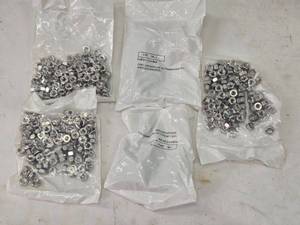 lot 196 image: 5 Packages of Stainless Steel Hex Nuts, 14-20