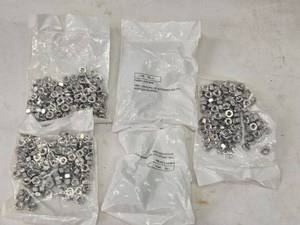 lot 197 image: 5 Packages of Stainless Steel Hex Nuts, 14-20