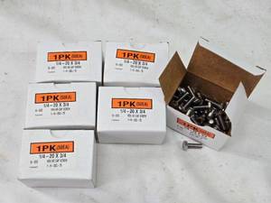 lot 201 image: 6 Boxes of 50 Hex Head Cap Screws 14-20 x 34 - Stainless Steel
