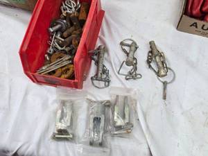 lot 214 image: Mixed Lot of Heavy-Duty Fasteners, Trailer Hitch Accessories, Air Brake Parts