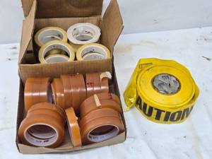 lot 222 image: Lot of Various Packing Tapes including Caution Tape