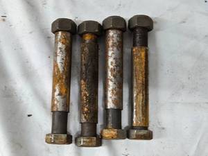 lot 267 image: Set of 4 Trailer Axle Spring Shackle Bolts with Lock Nuts (58 x 4-12)