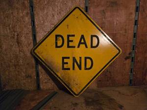 lot 315 image: Dead End Road Sign - Reflective Yellow