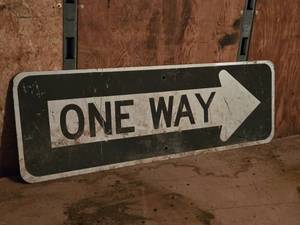 lot 318 image: One Way Traffic Sign 36