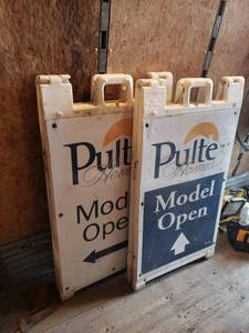 lot 330 image: Set of 2 Pulte Homes Model Open Signage A-Frames