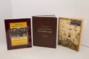 lot 41 image: Local History Books Titled They Ate From One Bowl, Montgomery From the Big Woods To the Kolacky Capital, and Then & Now A History of Rice County, Faribault, and Communities.