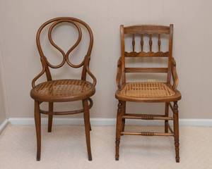 lot 107 image: Two Cane Bottom Chairs