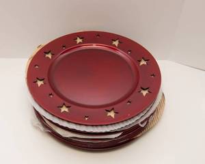 lot 134 image: Red Charger Plates