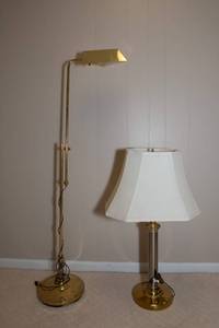 lot 167 image: Gold Tone Lamp and Reading Lamp