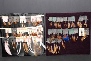 lot 171 image: Handmade Feather Earrings