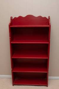 lot 47A image: Red Painted Book Shelf