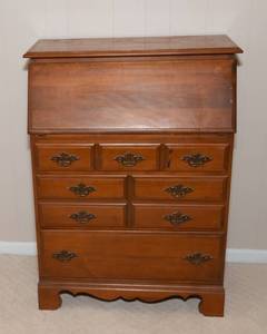 lot 57A image: Maple Slant Front Writing Secretary Desk