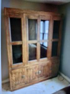 lot 2 image: BROWNTON - Drexel Solid Wood China Cabinet with Glass Doors