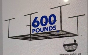 lot 9 image: FLEXIMOUNTS GR38B 3x8 Feet Height Adjustable Ceiling Storage Rack - Black