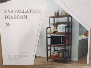 lot 12 image: Rolling Kitchen Cart with Storage Shelves