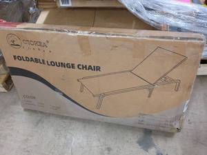 lot 43 image: Foldable Lounge Chair - Navy Blue