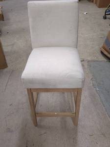 lot 47 image: Used Upholstered Bar Stool with Wooden Legs